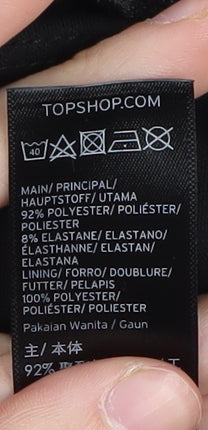 Topshop Petite Black Bodycon Dress, Size 10, Party Ready