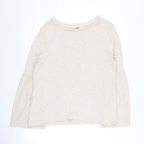 Only Women's Beige Jumper M Crew Neck Knit Casual