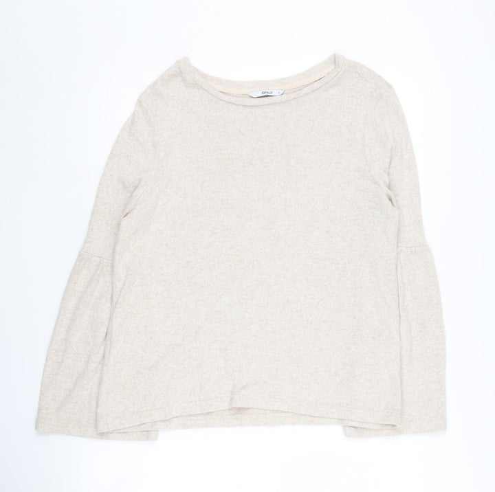 Only Women's Beige Jumper M Crew Neck Knit Casual