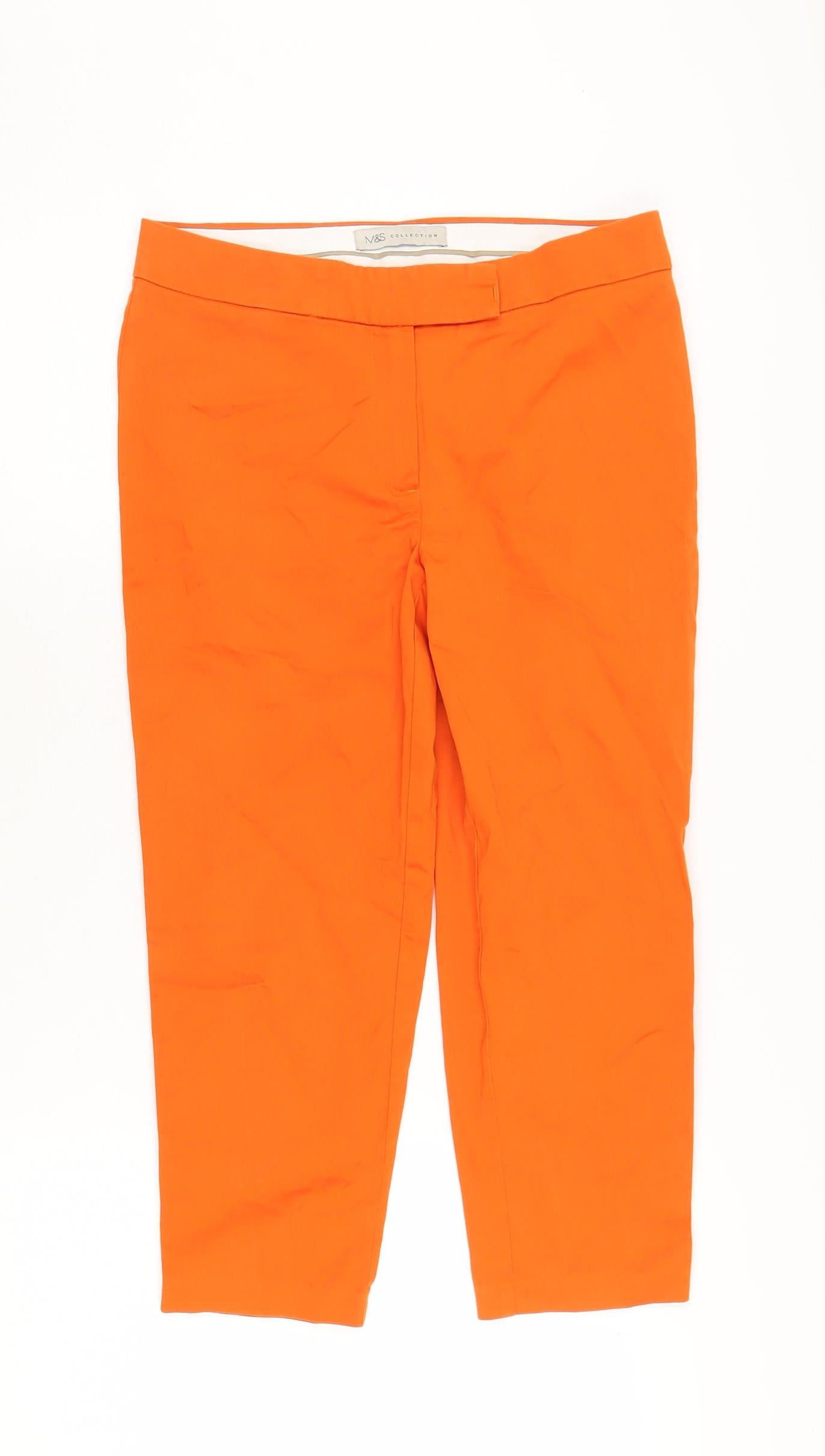 Marks and Spencer Women's Orange Trousers Size 6