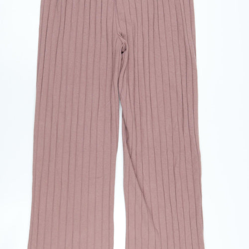 Marks & Spencer Women's Pink Wide-Leg Trousers M