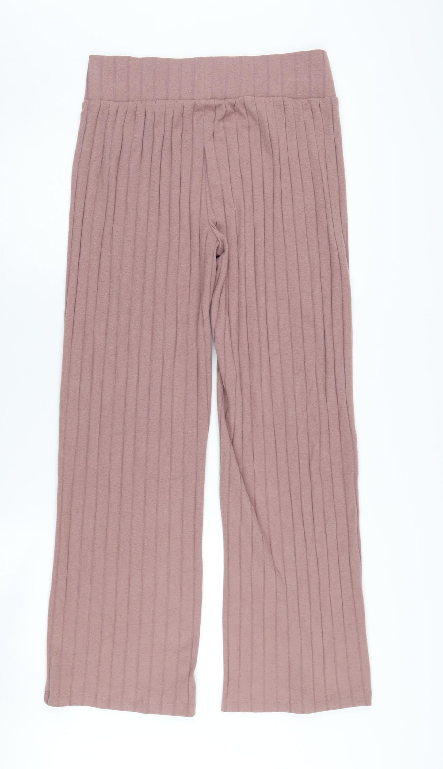 Marks & Spencer Women's Pink Wide-Leg Trousers M