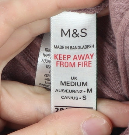 Marks & Spencer Women's Pink Wide-Leg Trousers M