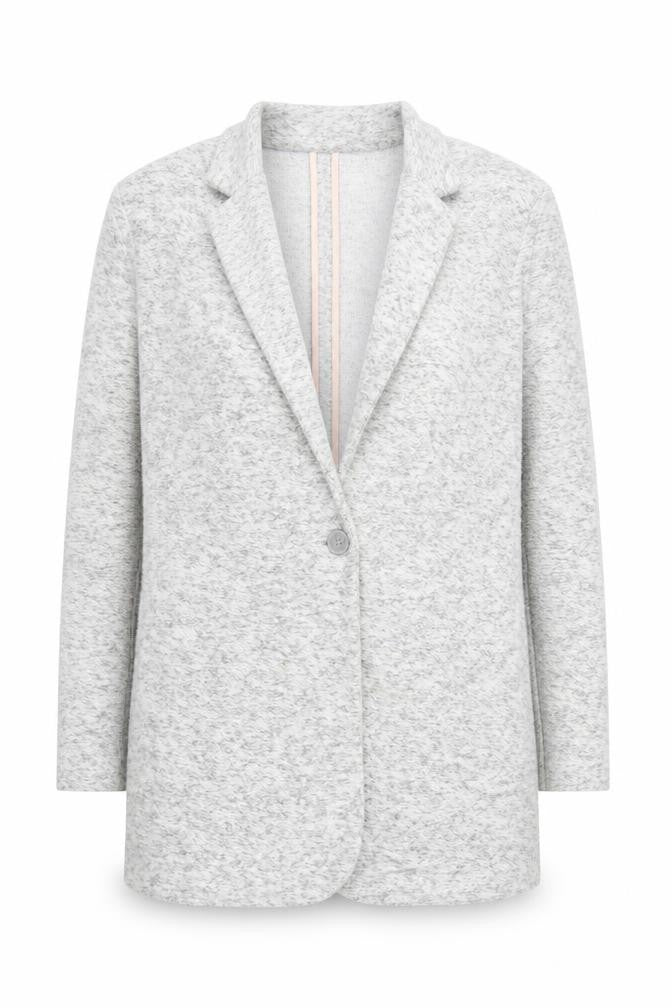Front view of Miss Selfridge Women's Grey Knit Blazer, size 12