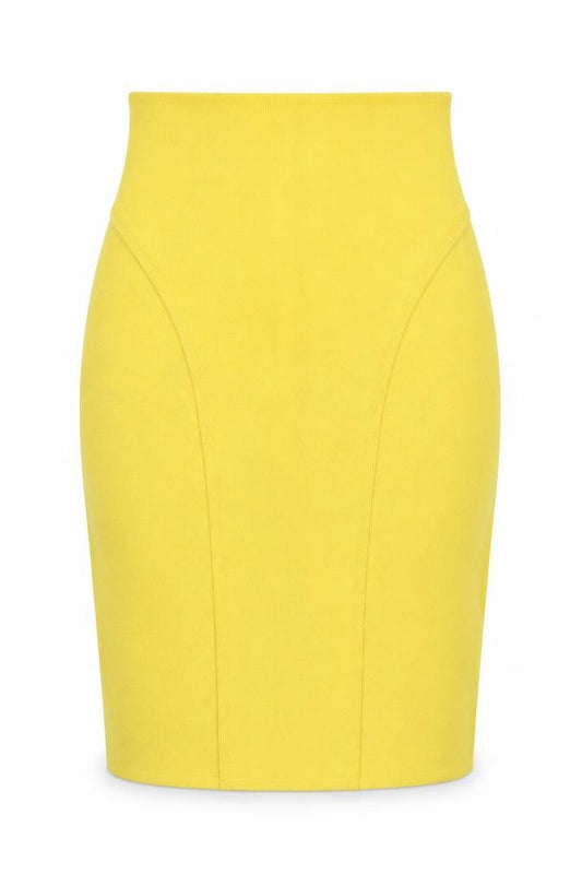 Front view of KOOKAI Yellow Bandage Skirt, size 16, Women's Fashion