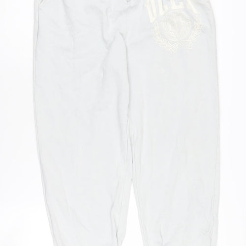 UCLA Women's White Jogger Trousers S Elastic Waist