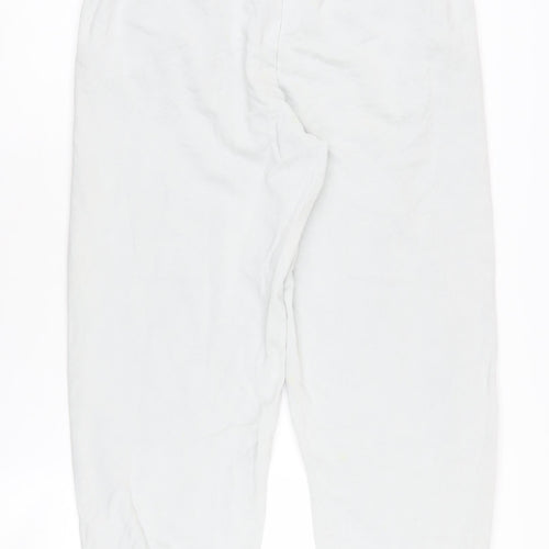 UCLA Women's White Jogger Trousers S Elastic Waist