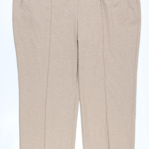 M&Co Women's Beige Straight Leg Trousers, Size 22