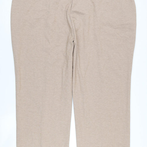 M&Co Women's Beige Straight Leg Trousers, Size 22