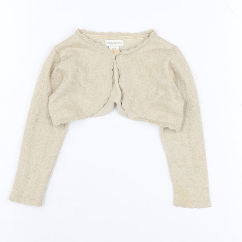 Monsoon Girls Beige Shrug 12-18 Months Knit Long Sleeve