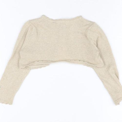 Monsoon Girls Beige Shrug 12-18 Months Knit Long Sleeve