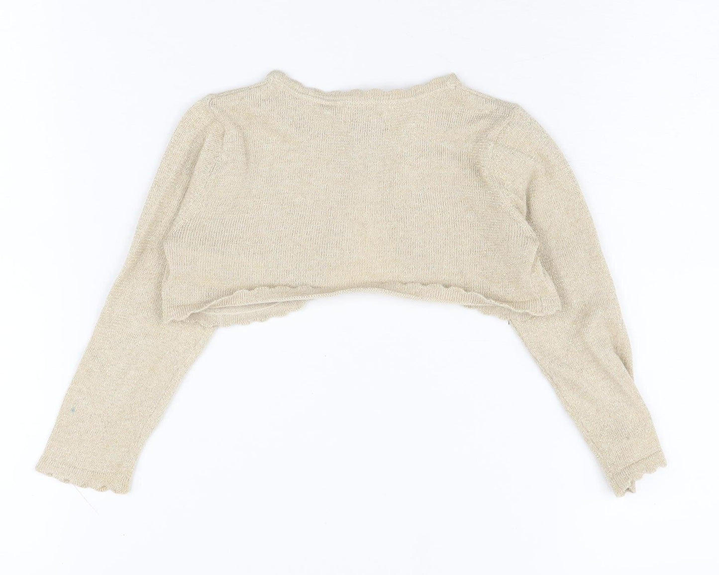 Monsoon Girls Beige Shrug 12-18 Months Knit Long Sleeve