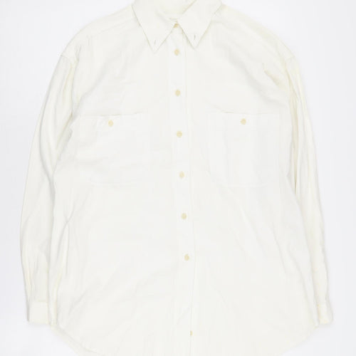 Armani Jeans Men's Ivory Button-Up Shirt Small