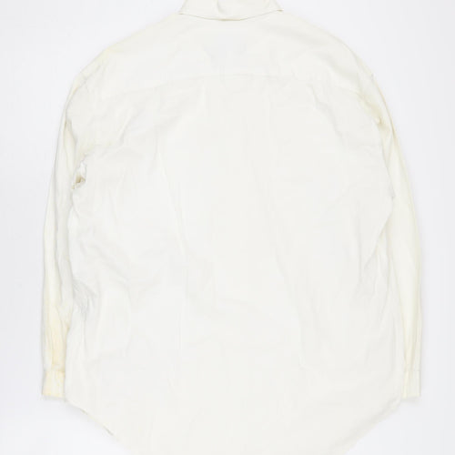 Armani Jeans Men's Ivory Button-Up Shirt Small