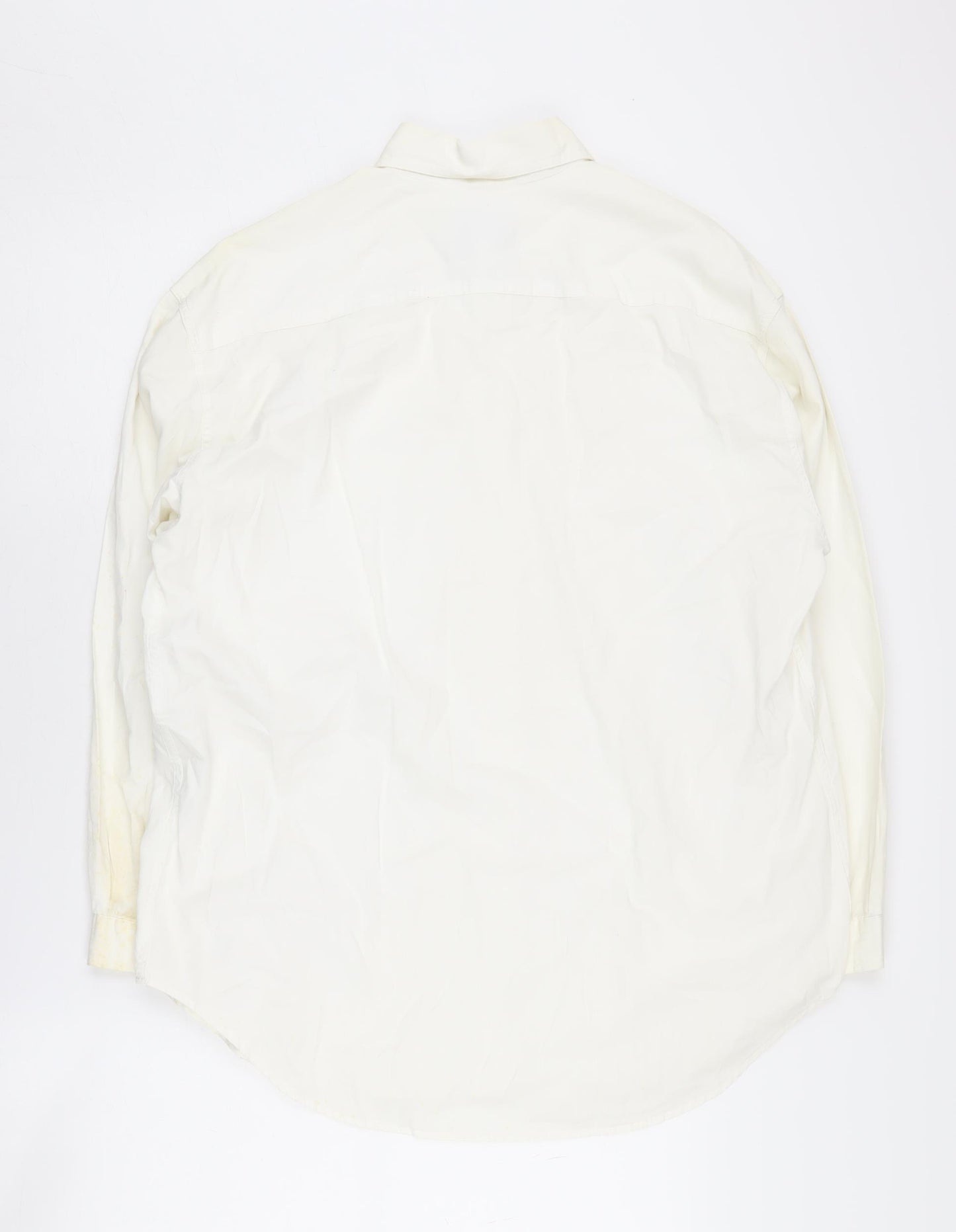 Armani Jeans Men's Ivory Button-Up Shirt Small