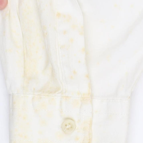 Armani Jeans Men's Ivory Button-Up Shirt Small