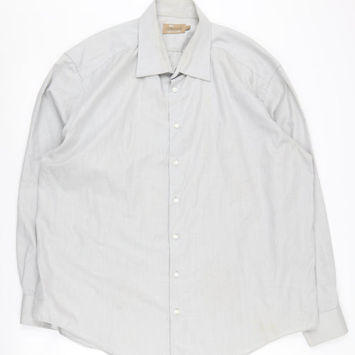 Marks and Spencer Men's Grey Herringbone Shirt 47