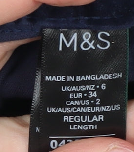 Marks and Spencer Women's Blue Cigarette Trousers Size 6