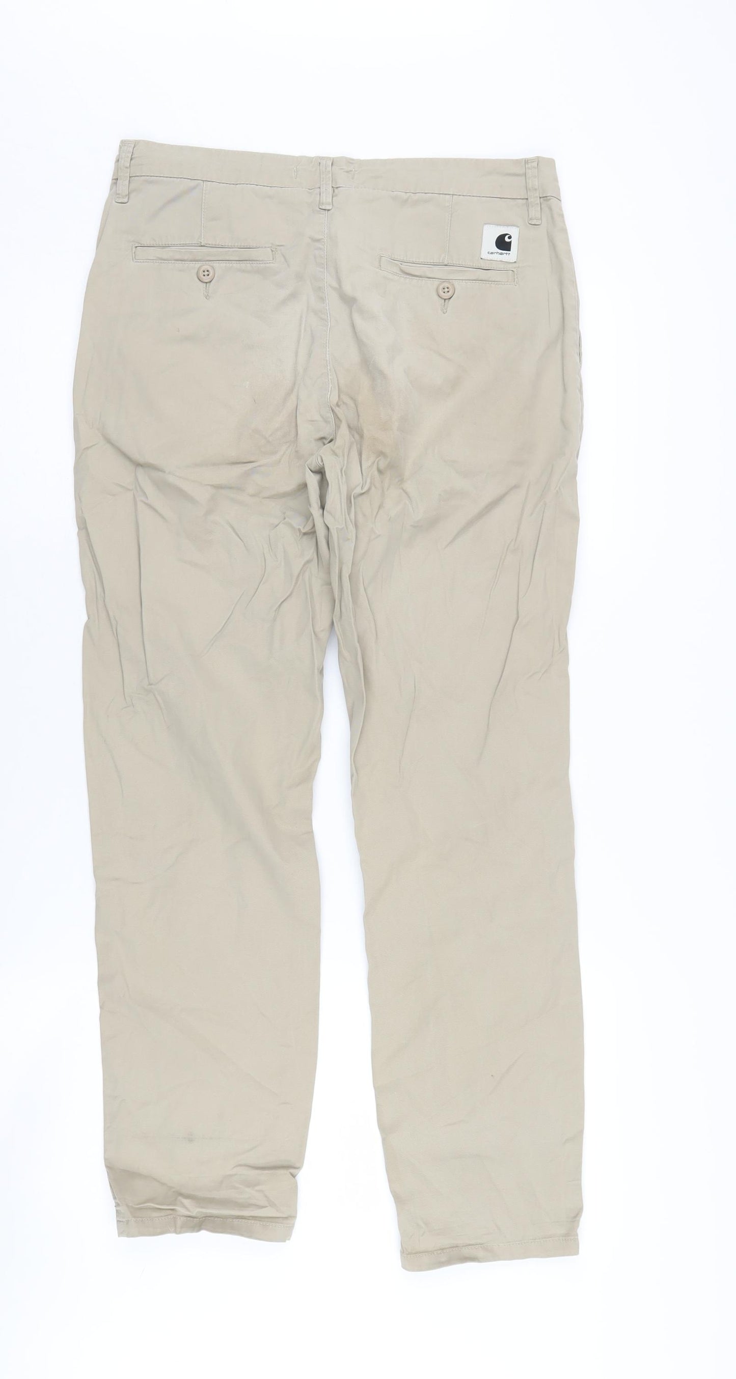 Carhartt Men's Beige Ankle Trousers Size 28