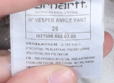 Carhartt Men's Beige Ankle Trousers Size 28