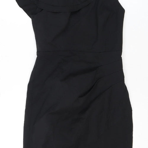 Lipsy Women's Black One Shoulder Sheath Dress UK 10