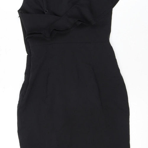 Lipsy Women's Black One Shoulder Sheath Dress UK 10