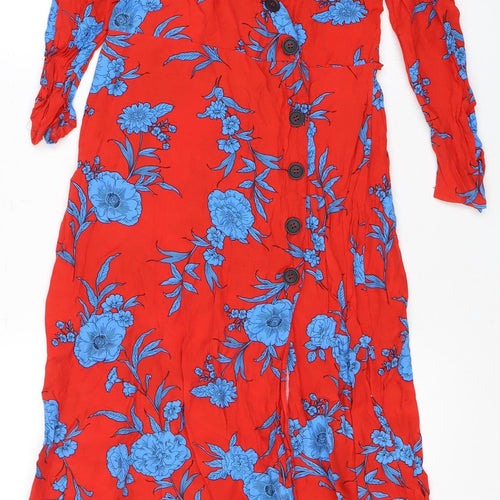 Red Herring Women's Red Floral Long Dress Size 12
