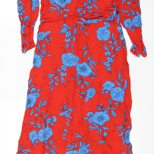 Red Herring Women's Red Floral Long Dress Size 12