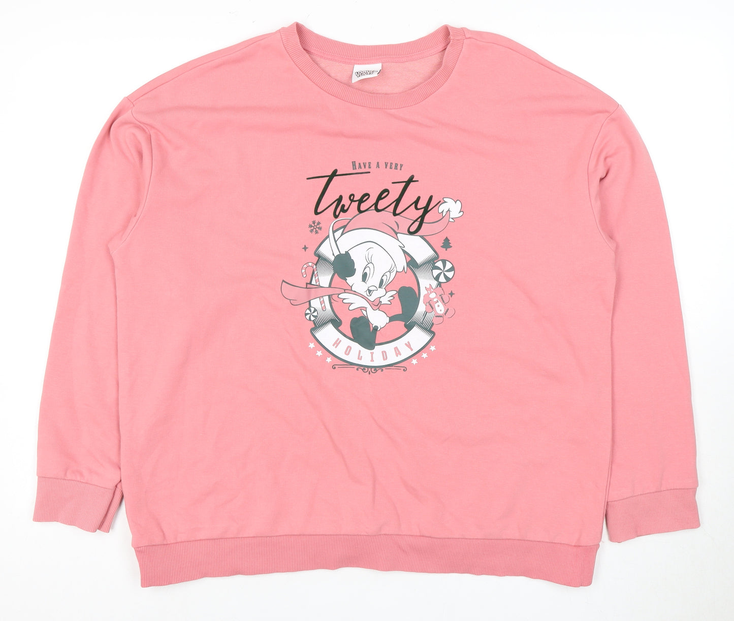 Looney Tunes Women's Pink Graphic Pullover Sweatshirt L