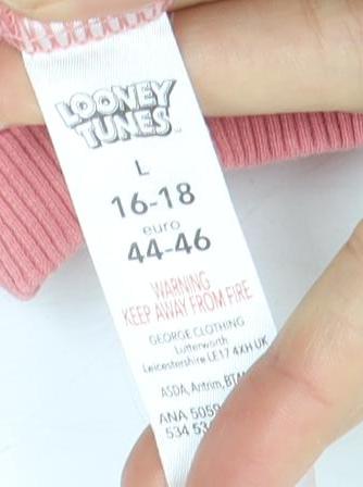 Looney Tunes Women's Pink Graphic Pullover Sweatshirt L