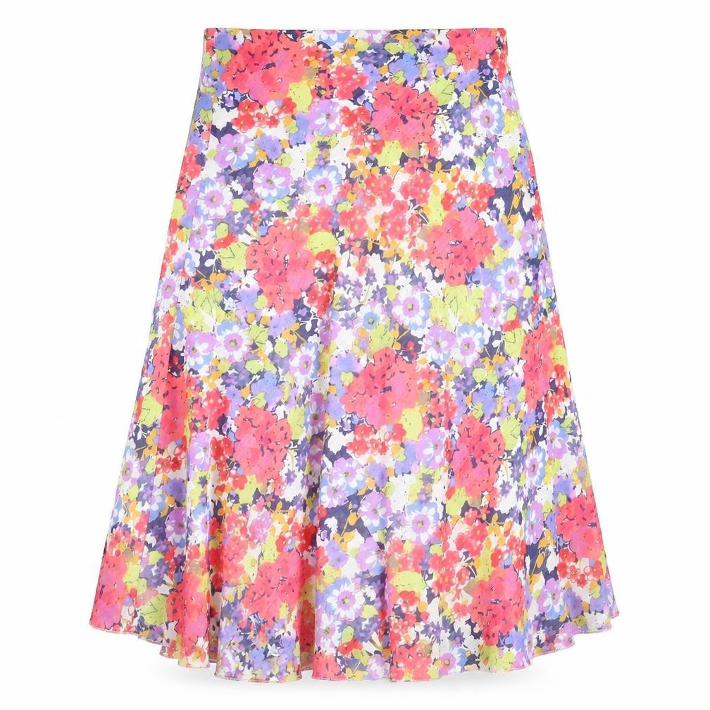 Front view of Isle Women's Multicoloured A-Line Floral Skirt, size 10