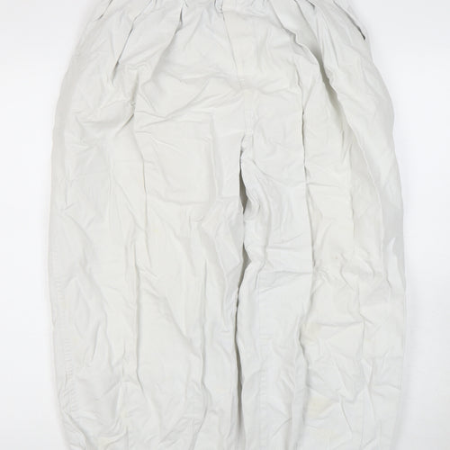 Oreta Women's White Cotton Trousers Size L