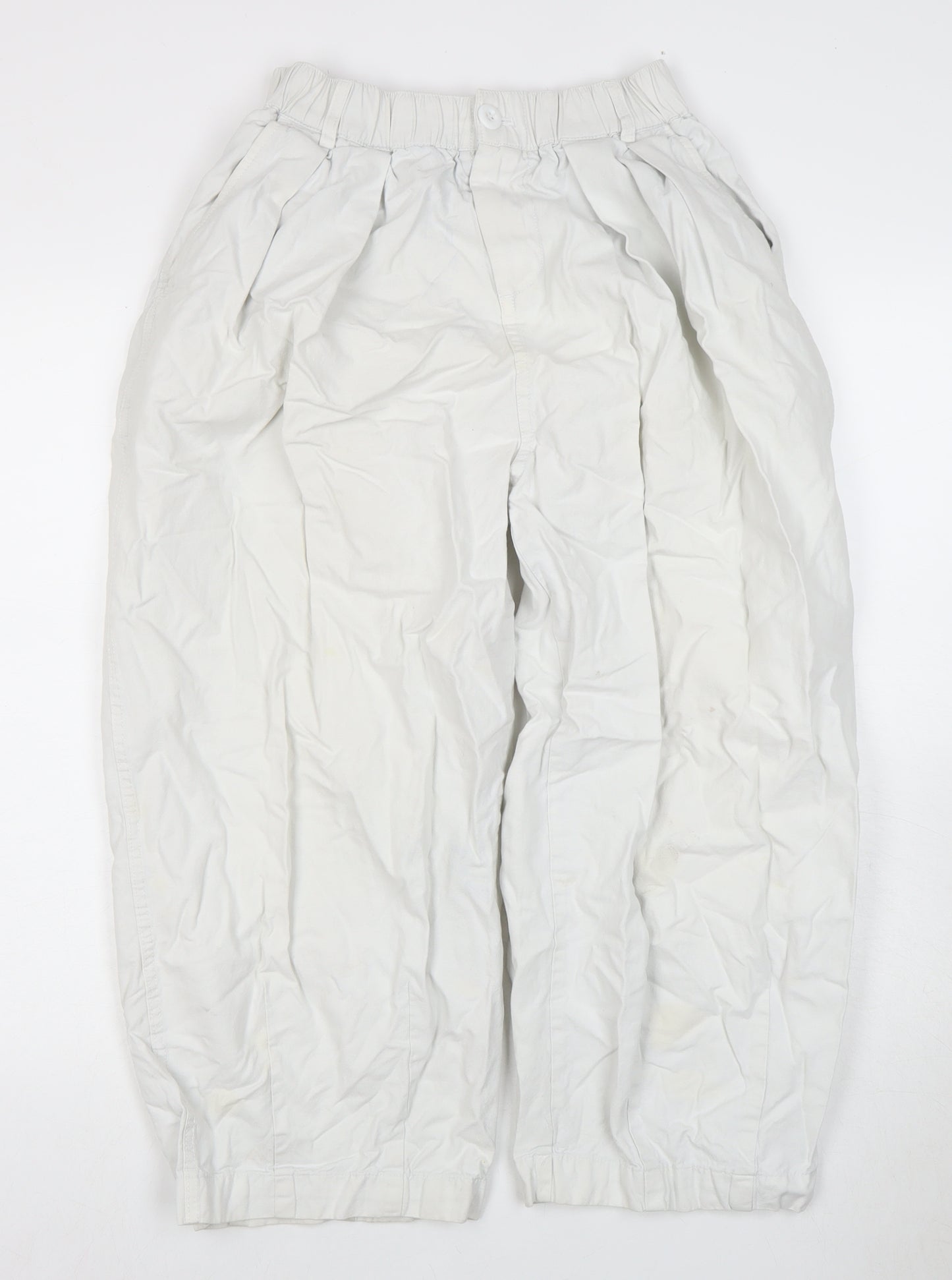 Oreta Women's White Cotton Trousers Size L
