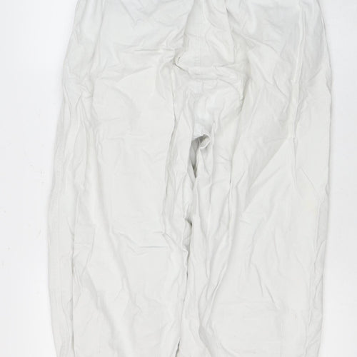Oreta Women's White Cotton Trousers Size L