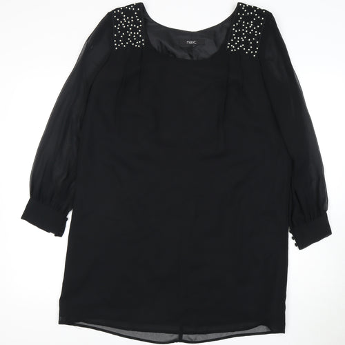 Next Women's Black Long Sleeve Dress Size 14