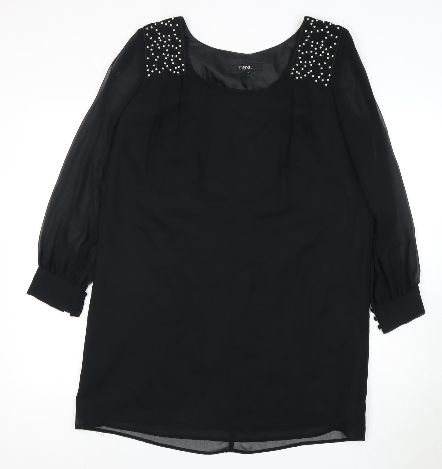 Next Women's Black Long Sleeve Dress Size 14