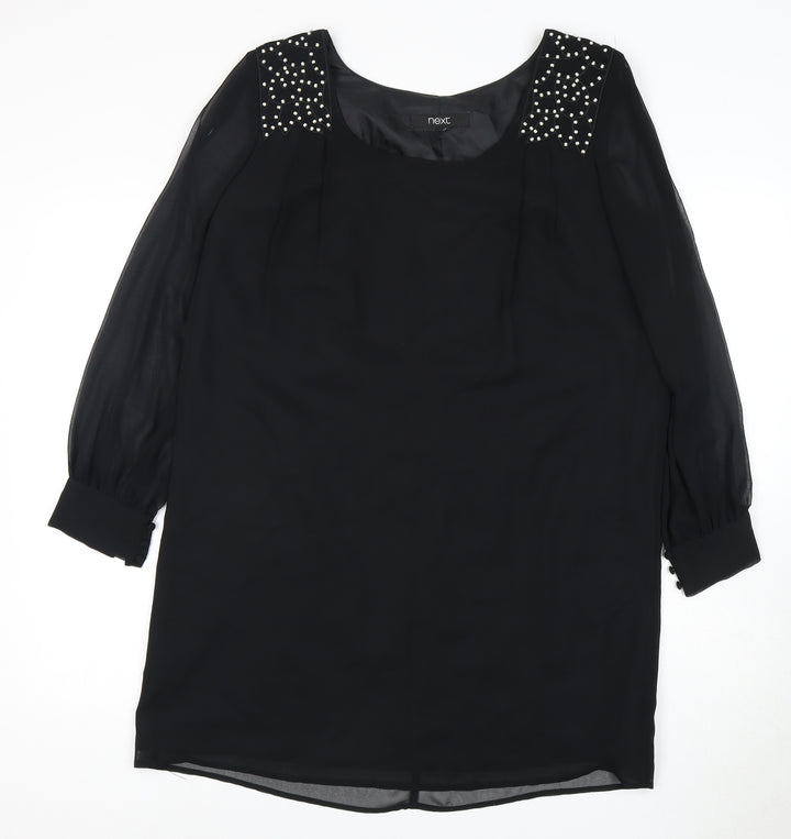 Next Women's Black Long Sleeve Dress Size 14
