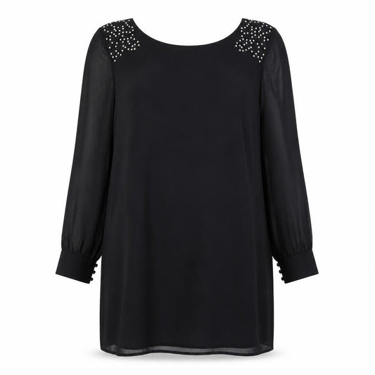 Front view of Next Women's Black Long Sleeve Dress, size 14
