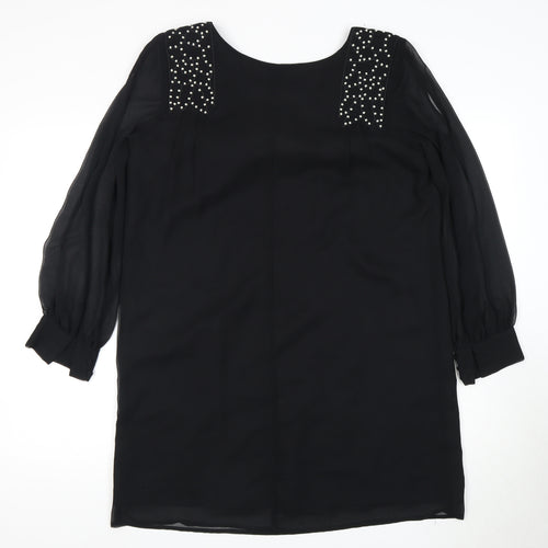 Next Women's Black Long Sleeve Dress Size 14