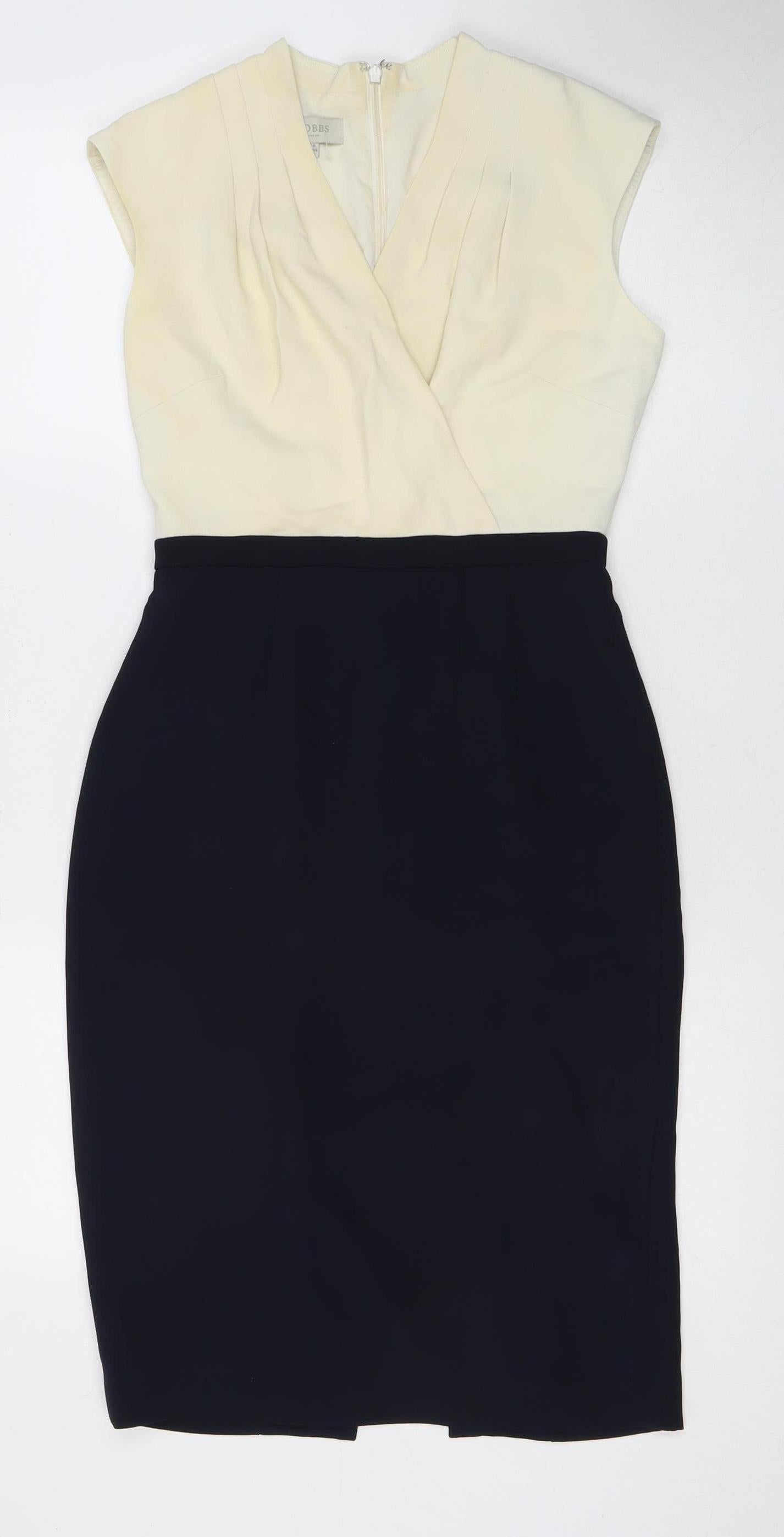 Hobbs Women's Black & White Sheath Dress Size 8