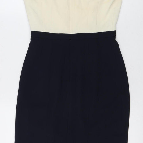 Hobbs Women's Black & White Sheath Dress Size 8