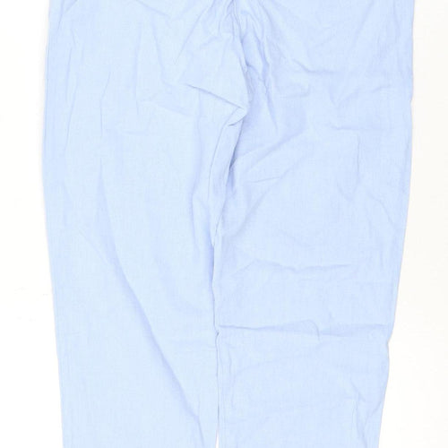 ASOS Women's Blue Regular Fit Linen Trousers