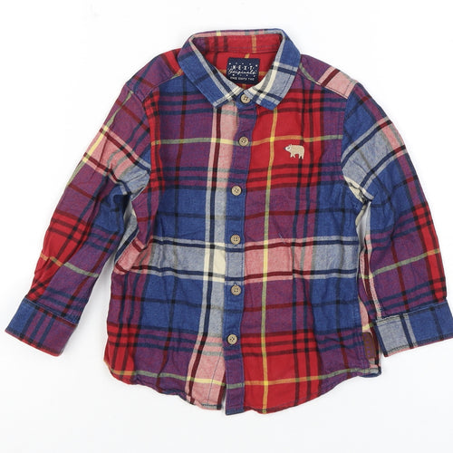 Next Boys Multicoloured Plaid Button-Up Shirt 18-24 Months