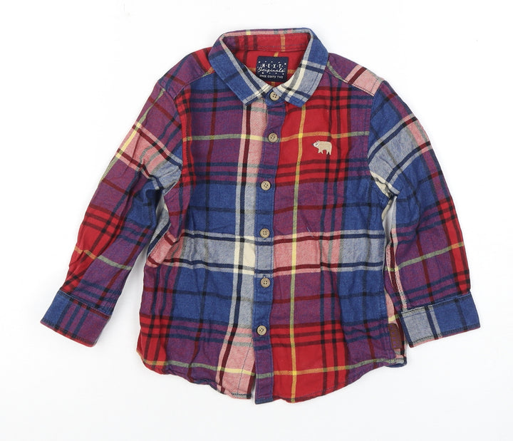 Next Boys Multicoloured Plaid Button-Up Shirt 18-24 Months