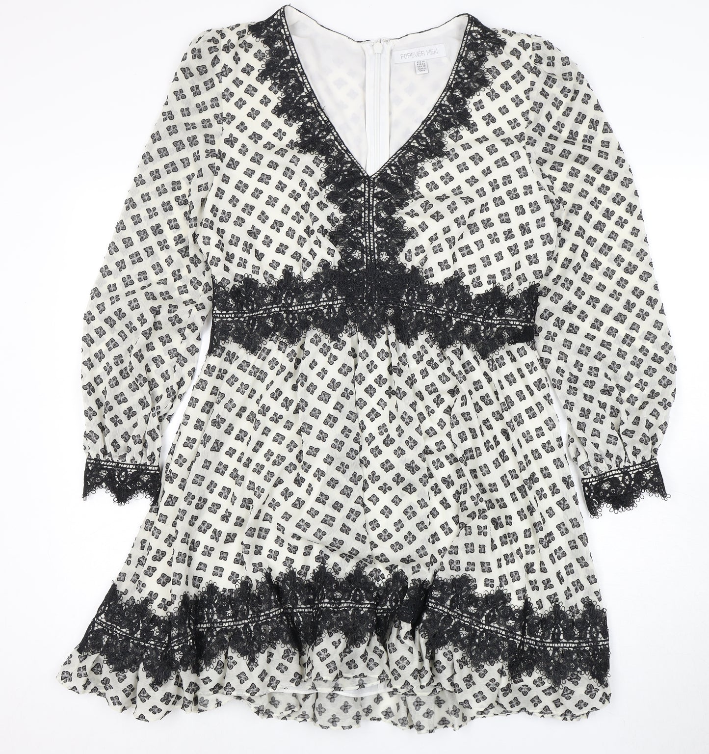 Forever New Women's Black & White Dress, Size 14, Party