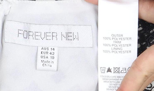 Forever New Women's Black & White Dress, Size 14, Party