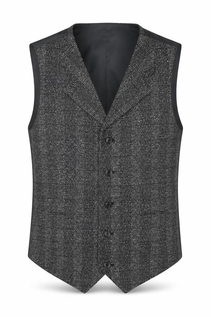 Front view of C&A Men's Grey Check Waistcoat, size 40R