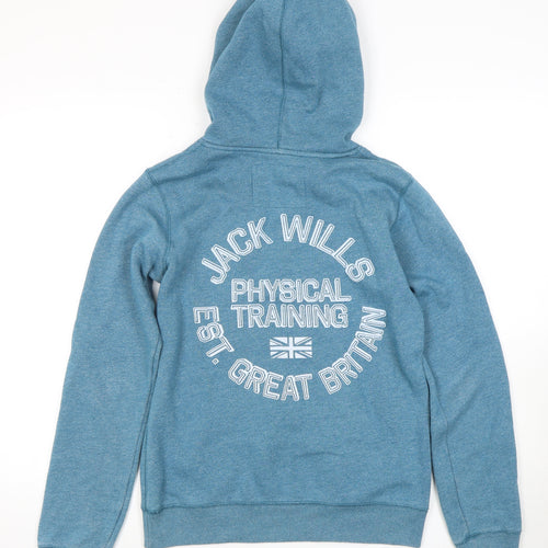 Jack Wills Women's Blue Hoodie Size 10 with Logo