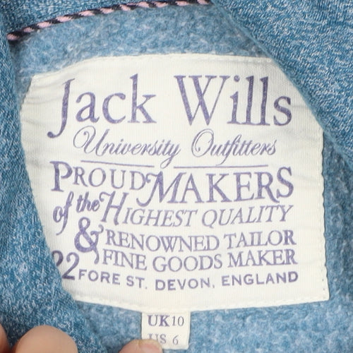 Jack Wills Women's Blue Hoodie Size 10 with Logo