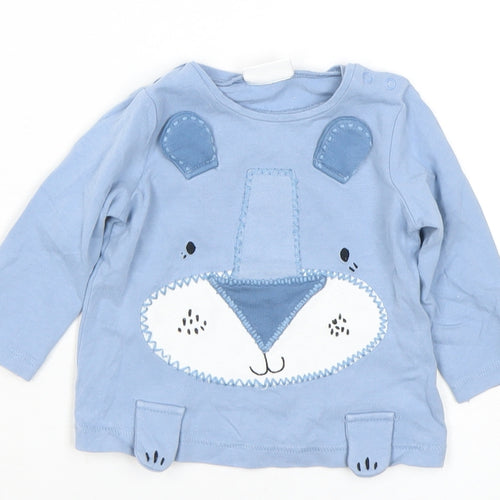 Next Unisex Baby Blue Animal Print Long Sleeve T-Shirt 3-6 Months